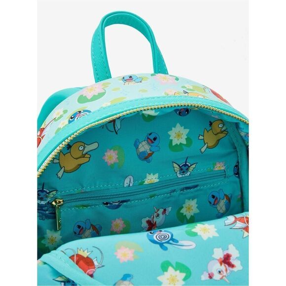 Loungefly Pokémon Water Type Lily Pad Allover Print Mini Backpack - Picture 5 of 5
